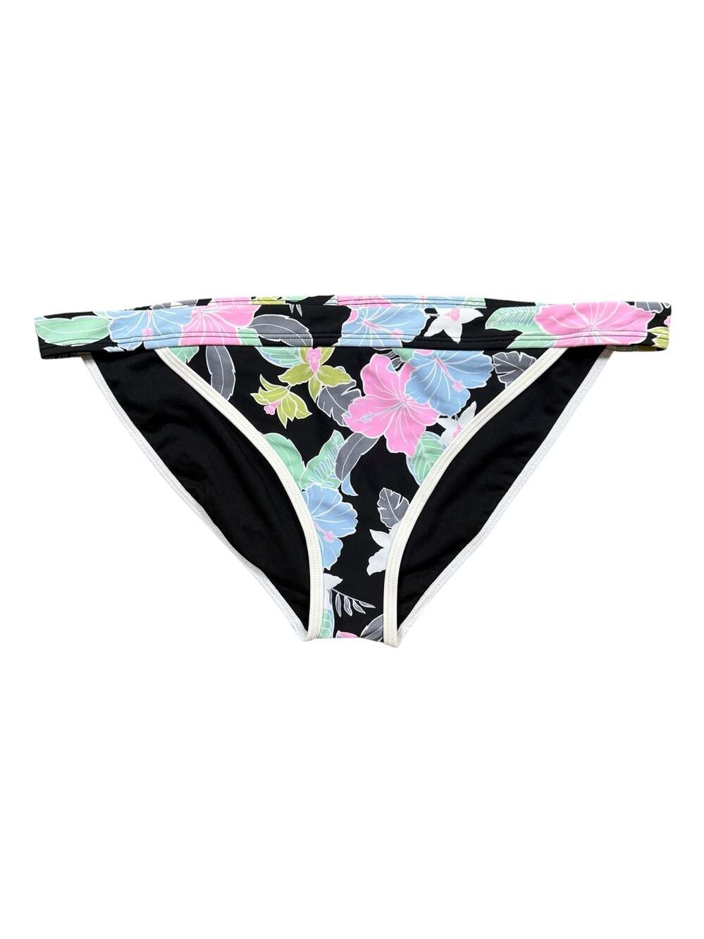 Ninety-Nine Degrees Juniors' Floral Print Hipster Bikini Bottoms L